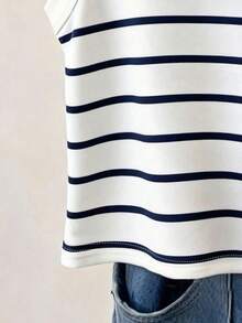 Resyla Women's Summer Colorful Striped Print Tank Top, Graphic Design, Vacation Style, Breathable & Comfortable, Versatile Casual Wear - Multicolor - View 3