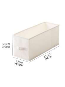 1pc Solid Color Narrow Long Gap Fabric Storage Box Drawer Style Wardrobe Clothes Organizer Rectangle Bin For Home Bedroom Closet Spring Cleaning Holiday Housewarming Gift - Beige - View 13