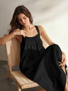 Ocili Women's Solid Color Sleeveless Casual Dress - Black - View 8