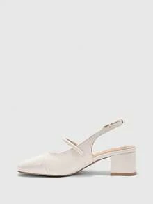 CUCCOO BIZCHIC Women's Classic Low Heel Slip-On Pumps, Black For Christmas - Beige - View 10