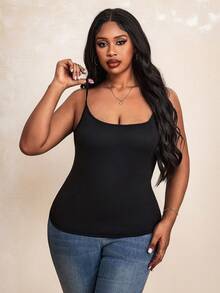 Truni Plus Size Women's 3pcs Tight Casual Tank Tops(Spaghetti Strap), Basics, For Pear And Triangle Body Shape, For Summer - Multicolor - View 5