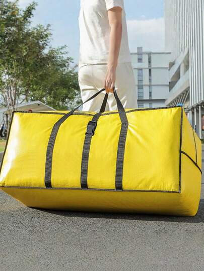 1PC Large Storage Bag Foldable Cloth Organizer With Handles For Quilt Clothes Seasonal Items, Waterproof Dust-Proof Portable Storage Solution For Home Travel Moving, Extra Large Capacity Zippered Storage Box Alternative