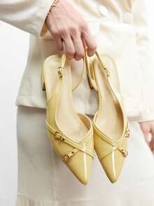 CUCCOO BIZCHIC New Design Pointed Toe Minimalist Commuting Stylish Flats Spring Shoes - Light yellow - View 5