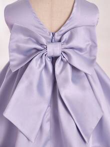 Elegant & Söt Rosa Organzablomma Kortärmad Prinsessklänning för Babyflicka - Rosa - Visa 6