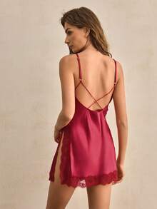 Charlaine 优雅法式蕾丝缎面舒适女士睡裙