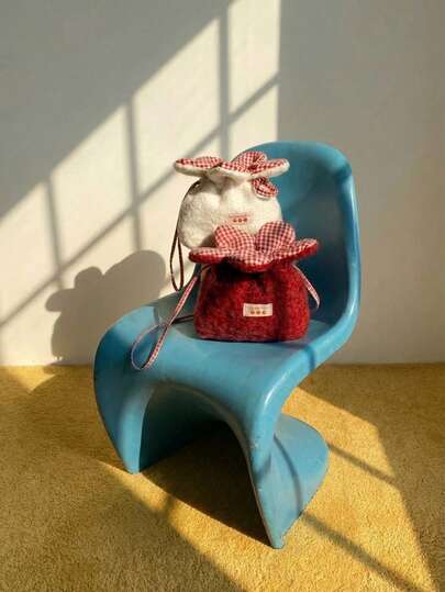 Joivida 迷你蝴蝶结手柄包，小众双面花卉刺绣斜挎包，女士款 - 唯美田园风、仙女风、波西米亚风压纹手提包，复古春夏独特礼物