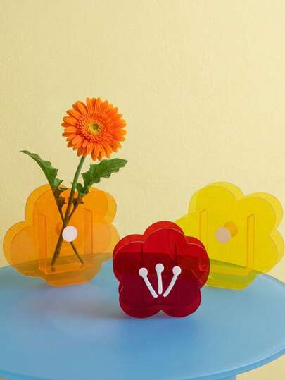 Joivida Modern Minimalist Iridescent Acrylic Vase Ins-Style Designer Decor For Living Room Dining Table Flower Arrangement