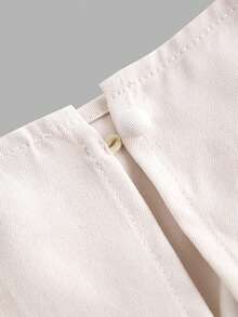 SHEIN 少女优雅无袖系带连体裤 - 杏色 - 查看 12