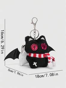 Kawaii 1个可爱黑猫波点零钱包，小型卡片收纳袋，可用作吊坠装饰品 - 多色1 - 查看 2