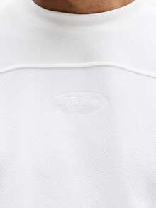 SUMWON Men's Essentials Panel Detail Short Sleeve Crew Neck T-Shirt Regular Fit Casual Everyday Basic Tee Summer Spring - White - View 6