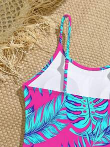 Tween Girl Tropical Print One-Piece Swimsuit