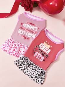 PETSIN Valentine's Day Style Pet Print Dress For Cat And Small Dog - Multicolor - View 1