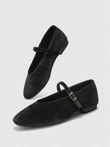 CUCCOO BIZCHIC أحذية مسطحة كاجوال أنيقة وراحة وشاملة، مناسبة للمشي والسفر والعطلات - أسود نقي - مشاهدة 10