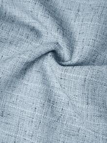 Ellevyn Quần kaki ống rộng dáng suông thanh lịch dành cho nữ, thích hợp mặc đi làm, công sở, đa năng, cổ điển, cạp cao với điểm nhấn kim loại vàng. - Màu xanh nhạt - Xem 5