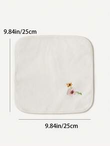 Cozy Pixies 4 Packs Of Baby Embroidered Flowers, Thickened And Highly Absorbent Burp Towels, Easy To Clean And Skin-Friendly, Made Of Towel Material - White - View 5