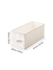 1pc Solid Color Narrow Long Gap Fabric Storage Box Drawer Style Wardrobe Clothes Organizer Rectangle Bin For Home Bedroom Closet Spring Cleaning Holiday Housewarming Gift - Beige - View 10