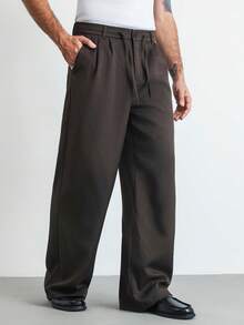 HUEFORM 男士休闲褶裥宽松阔腿裤，适合日常休闲穿着、周末外出、旅行、朋友聚会等场合。这款裤子是男士衣橱中不可或缺的百搭单品，也是送给男友或丈夫的绝佳礼物。男士宽松阔腿裤，日系男士阔腿裤 - 咖啡棕 - 查看 6