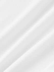 SHEIN MOD Petite 适合身高150-160厘米，娇小身材完美之选，专为娇小女性设计，女士简约纯色褶皱修身上衣，春夏皆宜，适合嘉年华、派对、沙滩、外出、度假、休闲、Y2K风格、白色上衣、优雅上衣 - 白色 - 查看 10