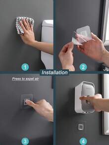 1pc Wall Mounted Automatic Toothpaste Dispenser With Toothbrush Holder Bathroom Accessories Set - Black - View 9