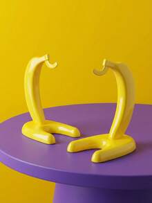 Joivida 1个锅架，创意黄色香蕉形挂钩，樱桃色放置挂钩，水果保鲜收纳香蕉形挂钩架，适用于客厅和厨房，家居用品