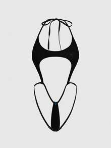 ROMWE Grunge Punk Mono sexy con revestimiento de escamas de pescado estilo punk oscuro - Azul - Ver 2