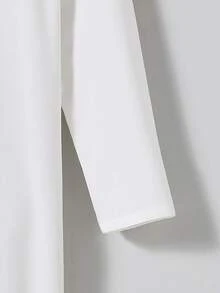 Vacaura 中东风格男童长袍，饰有花卉滚边，半开领长衬衫，适合日常和节日穿着。 - 白色 - 查看 5