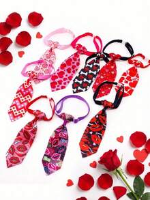 PETSIN 1 件装宠物领结；心形粉色领结，颈围可调节；情人节宠物配饰；宠物用品 - 彩色 - 查看 13