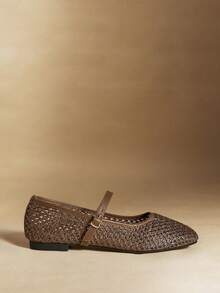 Rosivie 女士鞋履 法式优雅 女士平底鞋 网纱透气不闷脚 休闲舒适 适合下午茶和假日穿着 - 棕色 - 查看 4