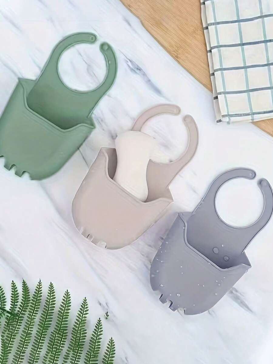 1个/3个装沥水架挂篮，家用水槽收纳用品，可放置抹布和海绵，单槽和双槽水槽沥水挂袋，硅胶水槽沥水袋，可快速晾干海绵、肥皂和毛巾，适用于单槽或双槽水槽。 - 彩色 - 查看 1