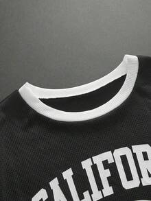 HIMLAND 男士休闲数码印花纹理面料圆领短袖T恤 - 彩色 - 查看 3