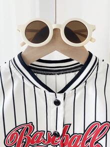 男童波点印花领结短袖衬衫，休闲场合及假日穿着，春夏款