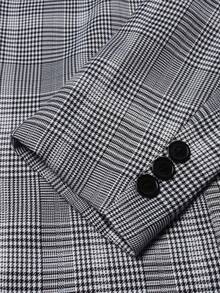 Manfinity Bizformal Men's Plaid Long Sleeve Suit Jacket And Pants Set