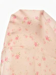 SHEIN Romantic Ditsy Floral Long Sleeve Robe, Spring/Autumn - Apricot - View 4