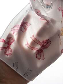 SHEIN 女宝宝可爱度假休闲针织蝴蝶结吊带背心和喇叭裤套装 - 彩色 - 查看 5