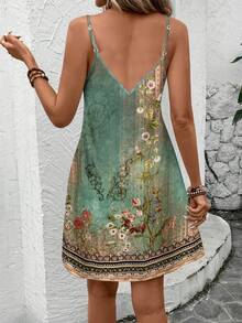 EMERY ROSE Vestido casual minimalista de tiras finas para talla grande, adecuado para el verano - Negro - Ver 2