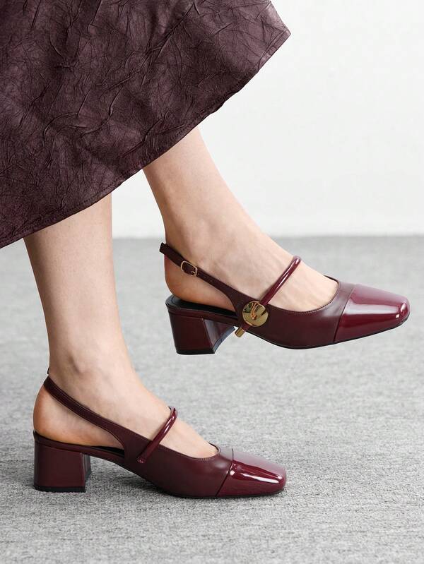 CUCCOO BIZCHIC Women's Classic Low Heel Slip-On Pumps, Black For Christmas Valentine's Day Spring Shoes