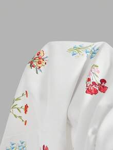 SHEIN MOD Đầm thời trang cỡ lớn dành cho nữ, in hoa, đính nơ, cổ tròn, không tay. - Nhiều màu - Xem 9