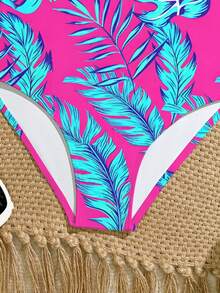 Tween Girl Tropical Print One-Piece Swimsuit