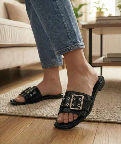 Sandalias planas de mujer, calzado para dama, modelo nuevo de sandalias con cinturón y hebilla.Ideal para la temporada invierno primavera, calor verano playa vacaciones casa oficina acomodos acojinas suela antideslizante, disponibles en Rojo Negro y Blanco, moda guay de moda glamour fashion para mujer bonita sexy lolita casual. Willows