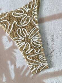 Swim Vcay Women's Summer Beach Floral Textured Sexy Bikini Swimsuit Set - Multicolor - View 5