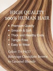 60pcs Tape In Hair Extensions 100% Human Hair #T4-P4/27 Balayage Chocolate Brown To Caramel Blonde Straight Style In 14-22 Inch Lengths Extensions Silky Seamless Invisible Top Quality Thick Ends Healthy Human Hair Extensions For Thin Hair And Salon Use - ST4-P4/27 - View 7