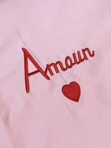 Franclia 经典条纹长袖衬衫，精致刺绣图案，宽松舒适版型 - 粉色 - 查看 4