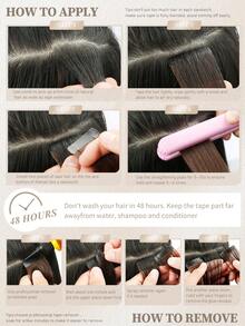 60pcs Tape In Hair Extensions 100% Human Hair #T4-P4/27 Balayage Chocolate Brown To Caramel Blonde Straight Style In 14-22 Inch Lengths Extensions Silky Seamless Invisible Top Quality Thick Ends Healthy Human Hair Extensions For Thin Hair And Salon Use - ST4-P4/27 - View 8