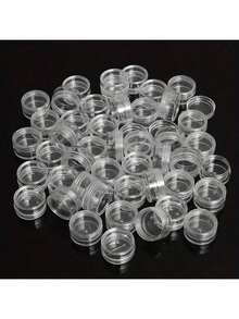 25个迷你透明乳霜罐，3克/5克，空塑料化妆品罐，透明样品瓶，眼影膏/唇膏容器，旅行必备样品化妆品罐，空迷你瓶，适用于感恩节、万圣节和圣诞节。 - 無色 - 查看 1