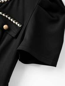 GlowEve CURVE Đầm peplum cổ chữ U phối ren dành cho nữ cỡ lớn - màu đen - Xem 5