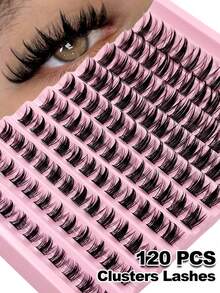 120pcs D-Shaped Wispy Eyelash Clusters, Super Voluminous & Fluffy DIY Extension Kits, Natural Realistic Manga Style False Lashes, Perfect Gift Idea For Friends - D - View 8