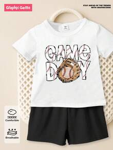 Bộ đồ 2 món in họa tiết thường ngày thoải mái cho bé trai, đa năng hàng ngày, xuân/hè - Nhiều màu - Xem 4