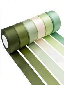 150 Yards 6-Packs Green Ribbon Assorted Solid ColorsSatin Ribbon For Crafts,Christmas,Gift Wrapping, Wedding,Flower Bouquet, Invitation, Hair Bows - Multicolor - View 1