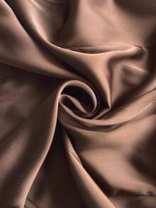 Firerie Plus Size Elegant Casual Sleeveless V-Neck Satin Irregular Hem Fitted Blouse, Suitable For Spring, Summer, Autumn And Winter, Versatile For Daily Commute, Summer Tops - Brown - View 9