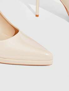 CUCCOO SZL 女鞋 女士尖头细高跟鞋 水桌杏色 女士高跟鞋 婚礼派对宴会夜店时尚简约高跟女鞋 - 杏色 - 查看 5